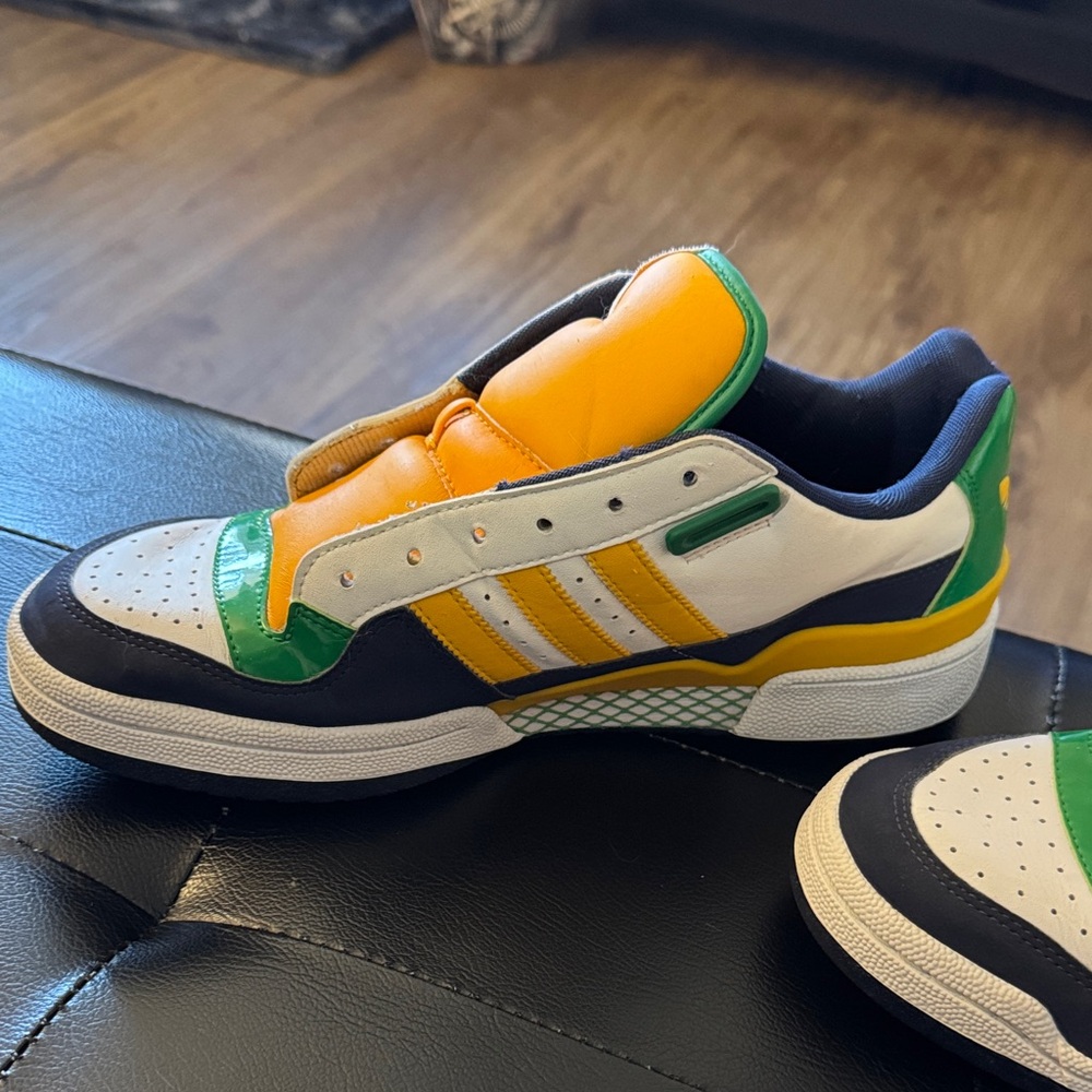 Adidas Men's Orange, Green, and White Sneakers